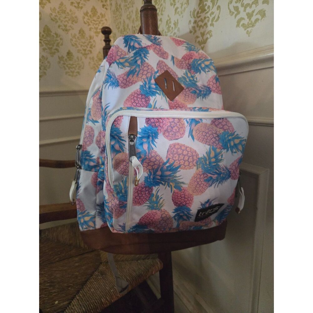 Trans by Jansport pink/blue pineapple, laptop sleeve, cupholder, several pockets